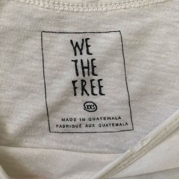 Free People we the free women XXS loose fit layered distressed raw hem white shi - Picture 7 of 11